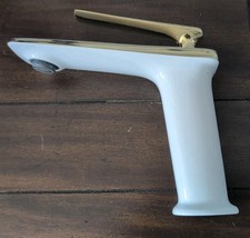 Bathroom Vanity Basin Sink Spout Taps Brass White Faucet Deck Mount B4