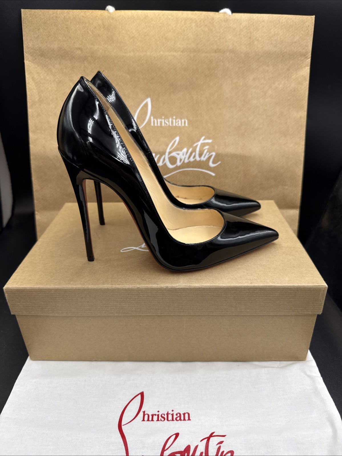 Christian Louboutin So Kate 120 Black Patent Stiletto Heels Size Uk 3.5 Eu 36.5