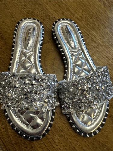 Where’s That From Damen-Sandalen silber Flip-Flop Sliders UK-Größe 5, EU 38 neu mit Etikett