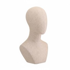 Nadelsteckbarer Mannequinkopf nadelsteckbar Schmuckb&uuml;ste Leinenoptik f&uuml;r