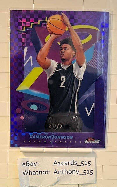 Cameron Johnson - 2024-25 Topps Finest - Purple Geometric 31/75