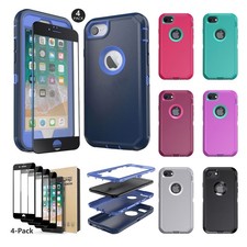 For Apple iPhone 8 8 Plus 3in1 Layers Bumper Phone Case Cover / Screen Protector