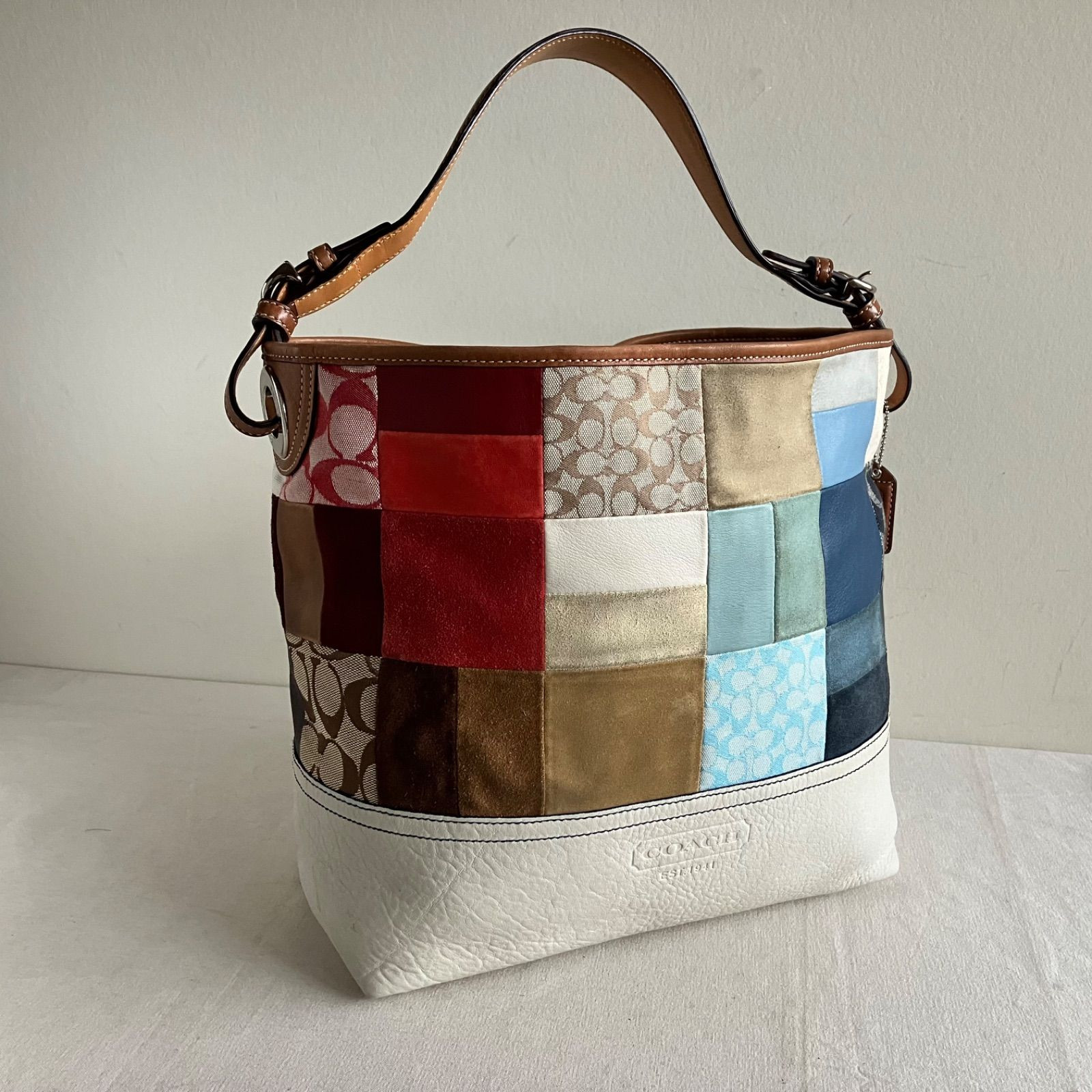 COACH Patchwork One Shoulder Bag Multicolor Rare … - image 1