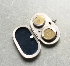 Antique/Vintage Pocket Silver Metal Double Full&Half Sovereign Coin Case Holder