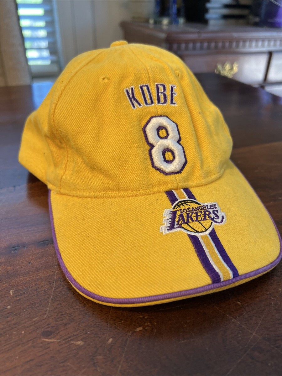 90s Los Angeles LAKERS キャップ NBA Vintage NBA Kobe Bryant Yellow LA Lakers Cap #8 Youth Drew