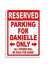 Personalized Parking Sign Wall Decal Metal Sign No Parking Customized Danielle