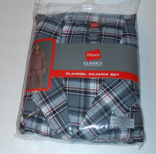 Hanes Classic Mens Plaid Flannel Two (2) Piece Pajama Set Gray Plaid XXL NWT - 第 1/1 張圖片