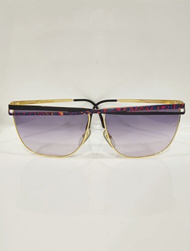 Vintage 80's Laura Biagiotti Sun T110/N/S LL7 Blk/Gold/Multi Italy 68/11/135