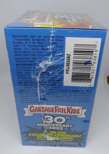 2015 GARBAGE PAIL KIDS 30TH ANNIVERSARY BLASTER BOX SKETCH GOLD AUTO PLATE GPK - Picture 4 of 6