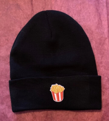French Fries Beanie Black One Size