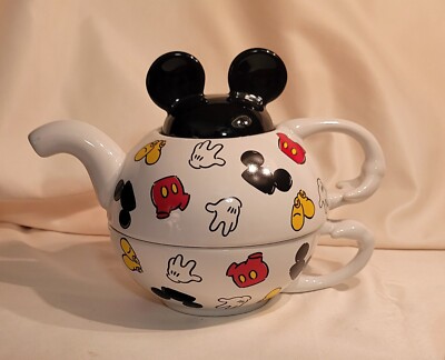 Vintage Walt Disney Mickey Mouse, Tea For One, Cup & Teapot Saucer