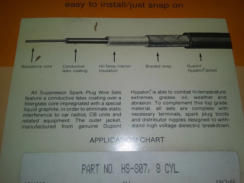 1966-1967 Oldsmobile Cutlass, Toronado, F-85 330.400.425 conjunto de fios vela de ignição** - Imagem 4 de 4