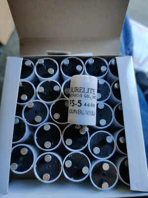 25 Surelite FS-5B 4/6/8W Fluorescent Lamp Light Source Starter (Pack of 25)