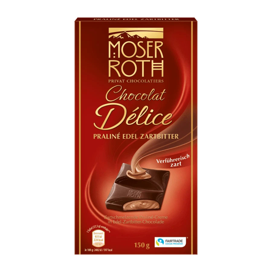 2 x Moser Roth Chocolat Delice Praline noble bittersweet NEW from Germany