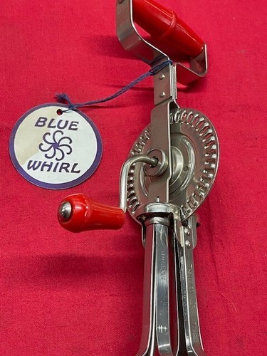 Batidor de mano de cocina de acero inoxidable Blue Whirl batidor de huevos, mango rojo ¡DE COLECCIÓN!! - Imagen 2 de 11