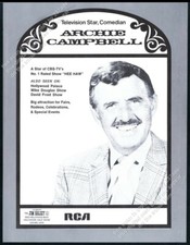 1970 Archie Campbell photo music gig booking vintage trade print ad