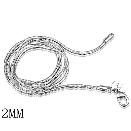 925 Sterling Massiv Silber 1-6 mm Schlangenkette Herren Damen Halskette 16-24 Zoll _♡ ╏ - Bild 7 von 26