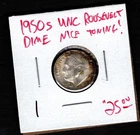 1950 S- Roosevelt Dime- UNC - Nice Toning