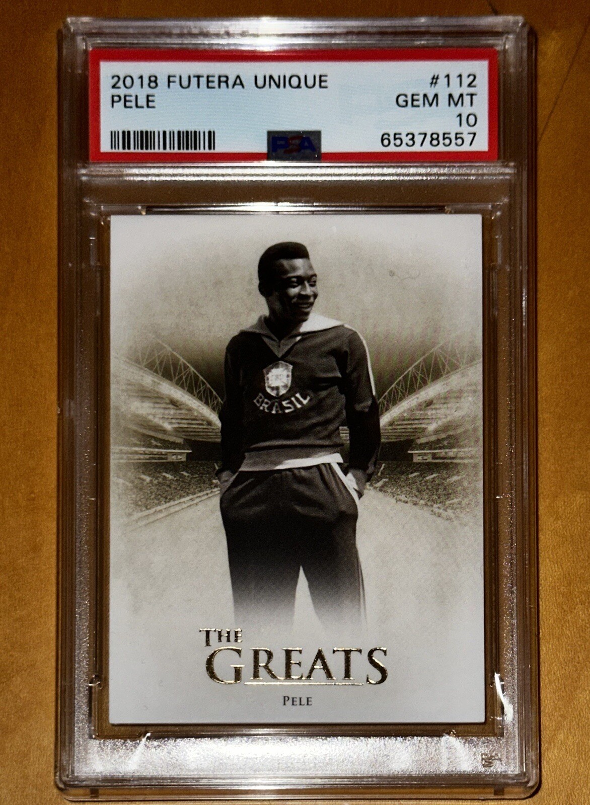 Pop 1/1!?2018 PELE FUTERA UNIQUE GOLD FOIL #112 PSA 10 ?ONLY 1 