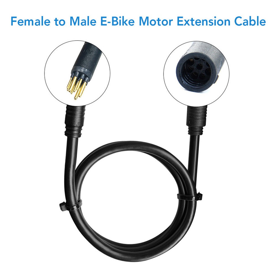 EBike Motor Female to Male Extension Cable 9 Pin Waterproof Wheel