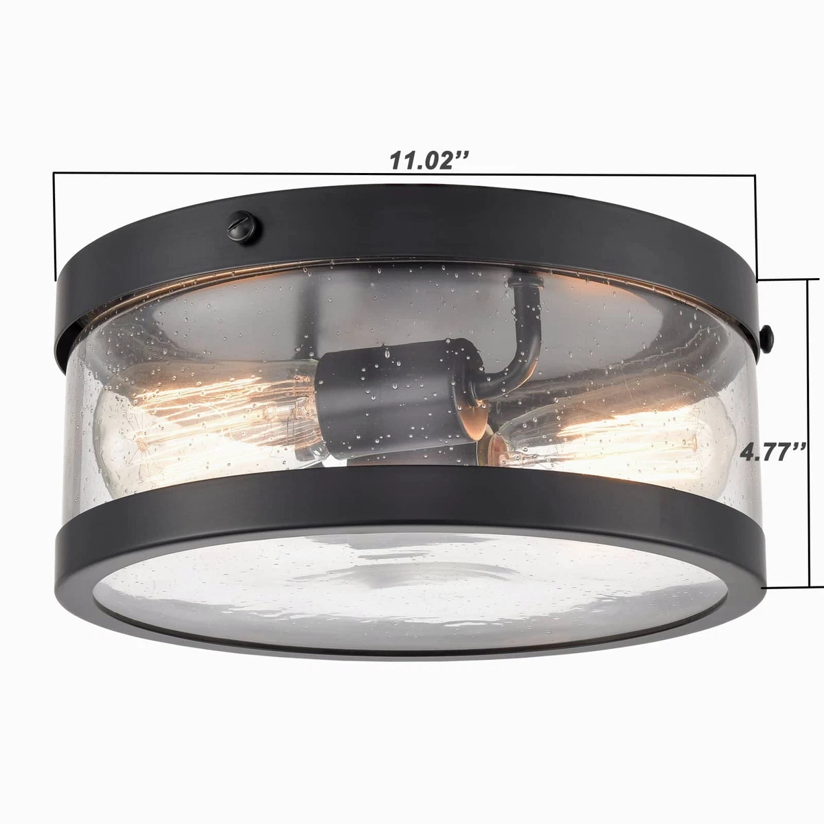 Black drum sale flush mount light