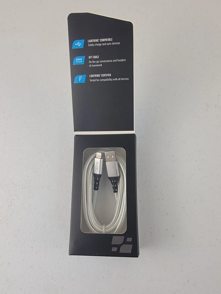 MobileSpec 8Ft White Charging Cable for Iphone/ Ipad - Image 2 of 3