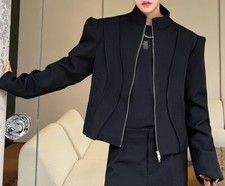 Men's Fashion Stand Collar Long Sleeve Loose Jackets Spring Casual Short Coats