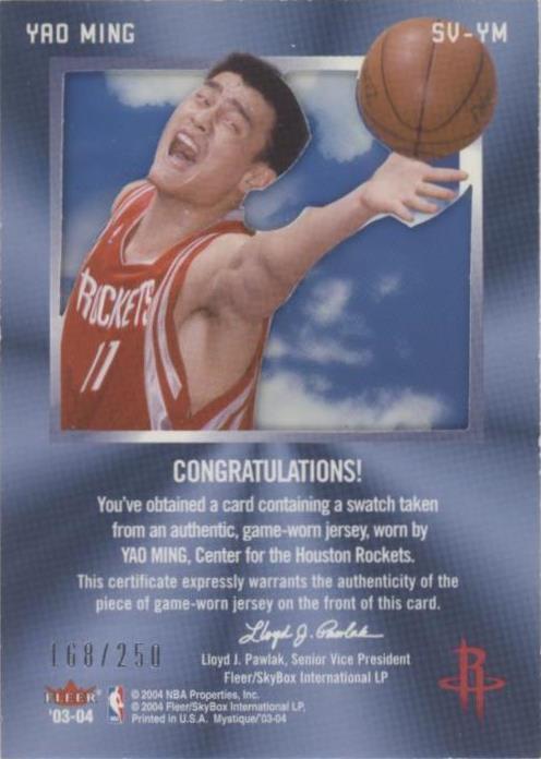 2003-04 Fleer Mystique - Yao Ming #SV-YM for sale | eBay