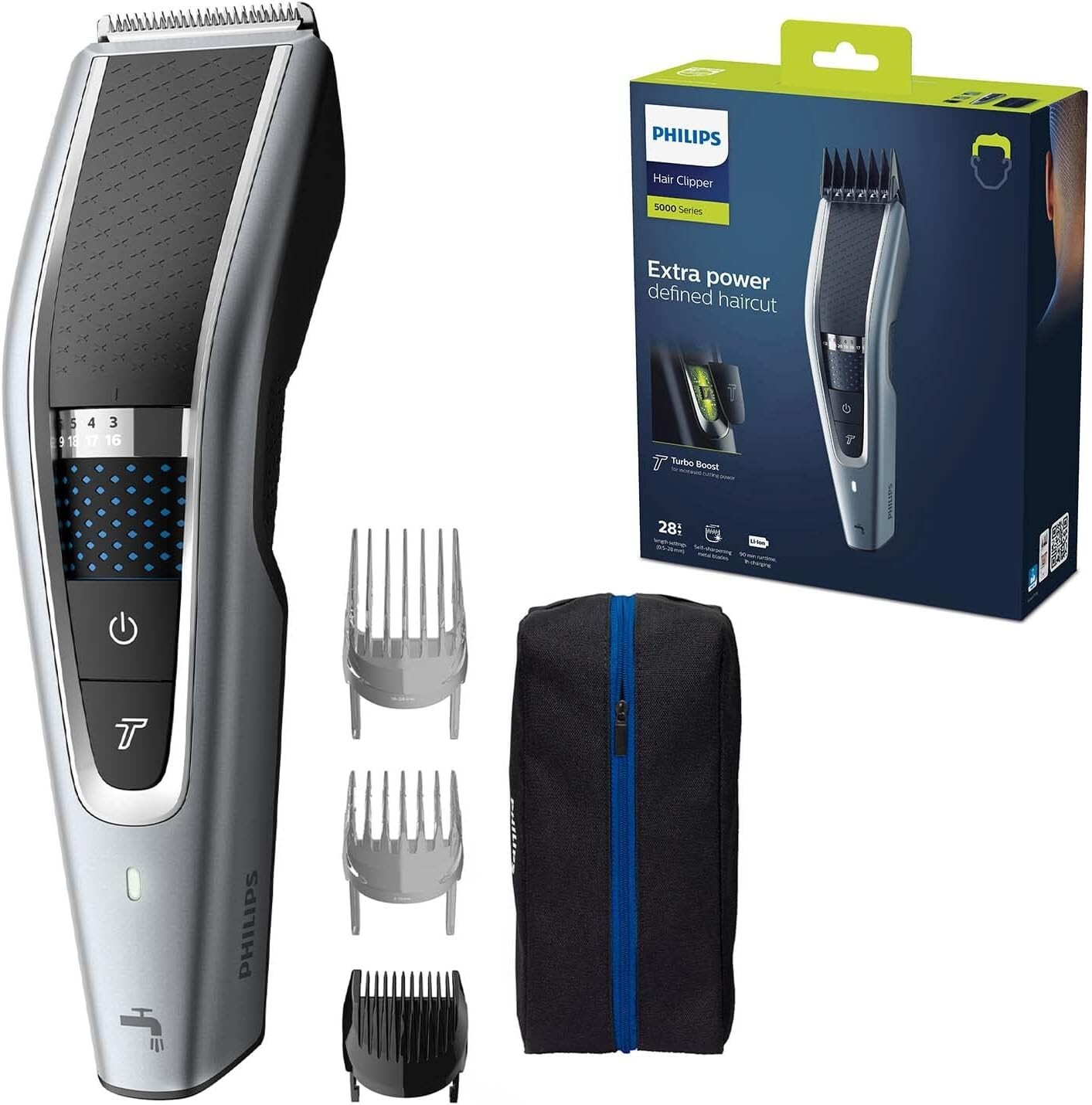 Philips Rasoio Tagliacapelli Elettrico Rasoio Barba 90 Minuti AUTONIMIA Rasatura