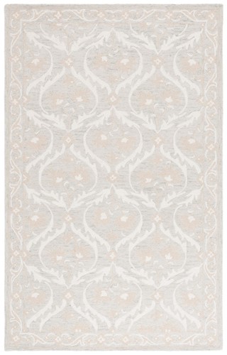 Safavieh Blossom 4'-0" x 6'-0" Wool Hand Tufted Rug in Light Gray / Ivory - Picture 2 of 7