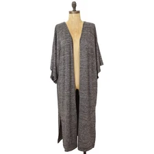 ZARA Trafaluc Open Kimono Duster Cardigan M  Long Layer Heather Gray EUC B78