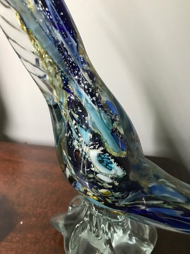 Beautiful vintage Murano Italy Glass Pheasant Bird Gold Flecks - Picture 5 of 11