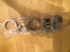 NEW HARLEY DAVIDSON  CHROME 2 INCH EXHAUST CLAMP QTY-4 CHOPPER BOBBER HONDA YAMA