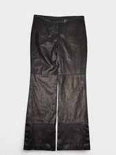 Moda International Pants Womens 12 Black Leather Soft Lined Boot Cut 34x32