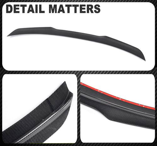 Fit For Ford Mustang 2015-18 REAL Carbon Fiber Rear Trunk Boot Spoiler Wing Lip - Picture 10 of 10