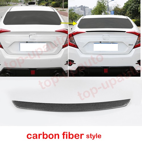 JMTBNO Carbon Fiber Look Trunk Spoiler For Honda Civic Sedan 2016-2024 – 46 Racing Style, Screw-On + Adhesive - View #2