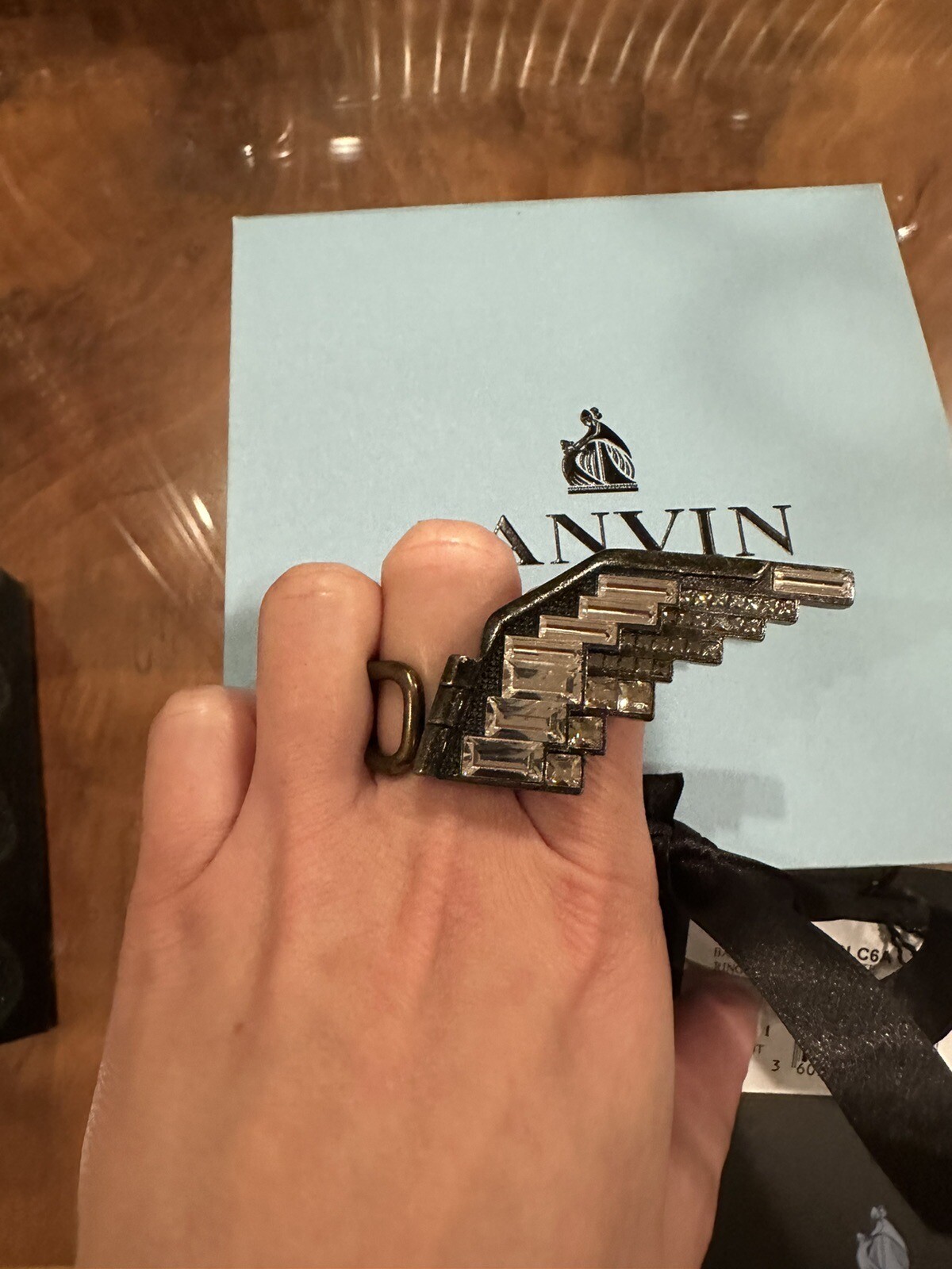 Lanvin Crystal Statement Eagle Oversized Cocktail… - image 4