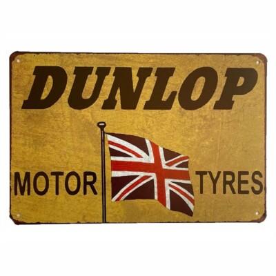Dunlop Motor Tyres Sign 30x20cm - Shed Man Cave Garage