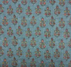 New ListingG P & J Baker Poppy Sprig Denim Blue Red Floral High End Fabric By The Yard 53"W