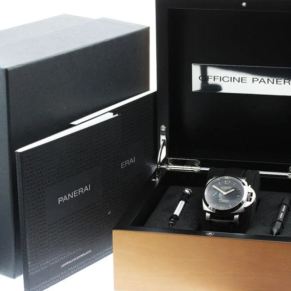 Panerai — Officine Panerai Luminor Marina 1950 PAM01392 42mm SS Black Dial Watch #C2513