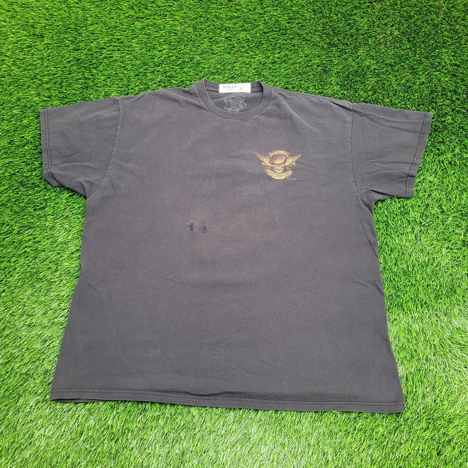 Camisa alada Fiery Skull Skeleton XL 24x29 negra descolorida Foto 2 de 4