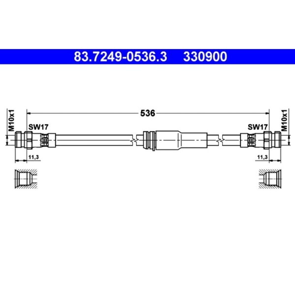 Bremsschlauch Ate 83.7249-0536.3 FüR Vw Audi Passat B6 Variant A3-image