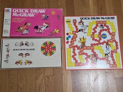 Quick Draw McGraw Board Game 1981 Milton Bradley Complete Unpunched Open Box
