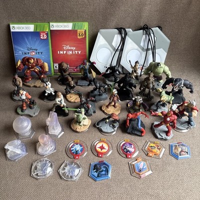 Disney Infinity Marvel Super Heroes Lot 24 Figures Power Discs Crystals Etc.