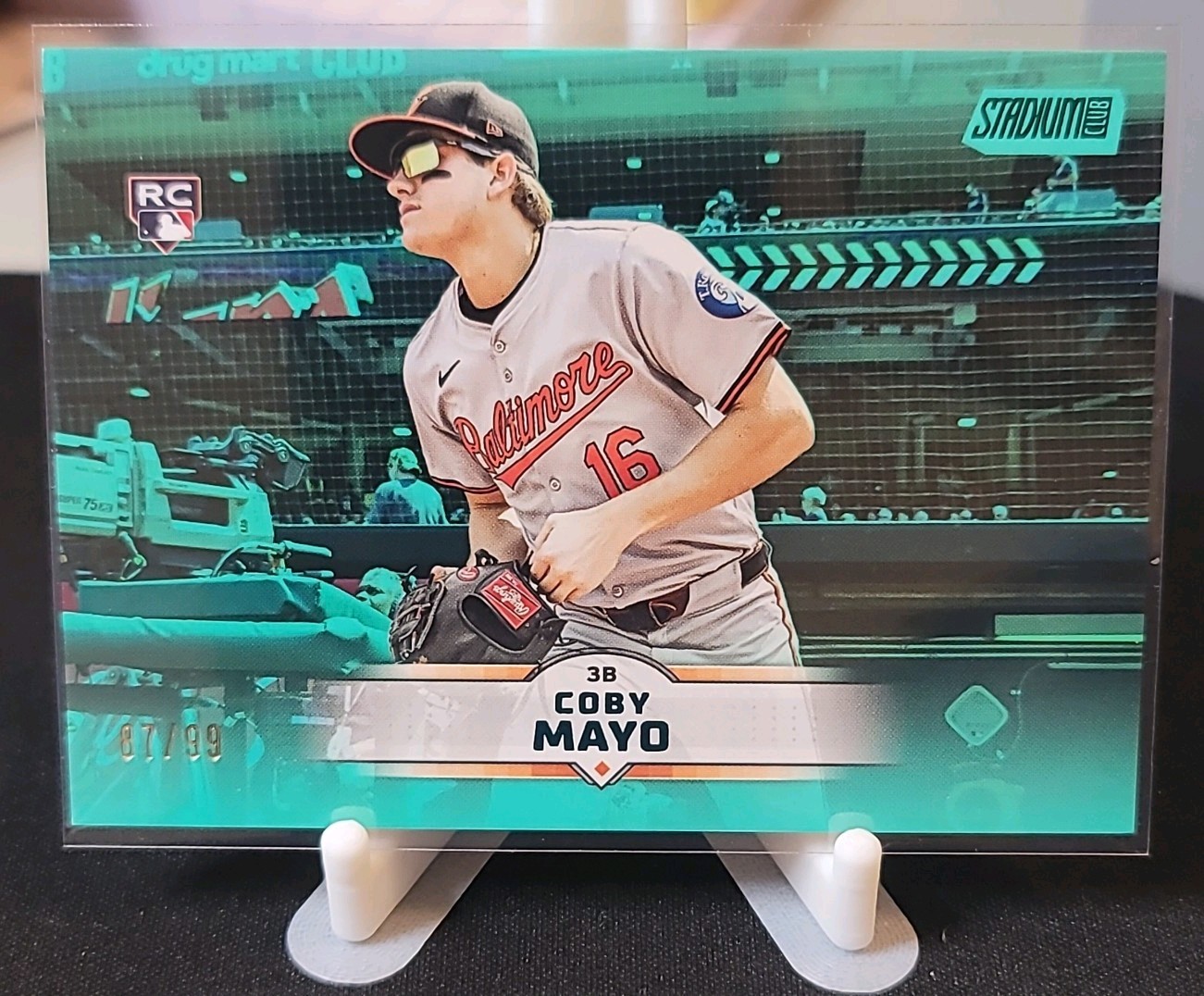 2025 Topps Stadium Club Coby Mayo #62 (RC) Turquoise /99 Baltimore Orioles +1