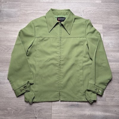 Vintage JC Penney Towncraft Jacket Harrington Medium 60s 70s Talon Green True