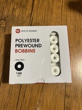 Rich Word White Polyester Prewound Bobbins - L style 75D/2, Only 141 Left 