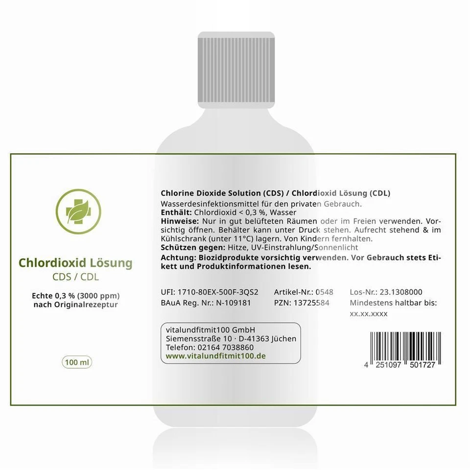 CDL (CDS) Lösung - ECHTE 0,3% nach Originalrezeptur - 100 ml in Braunglasflasche - Bild 2 von 4