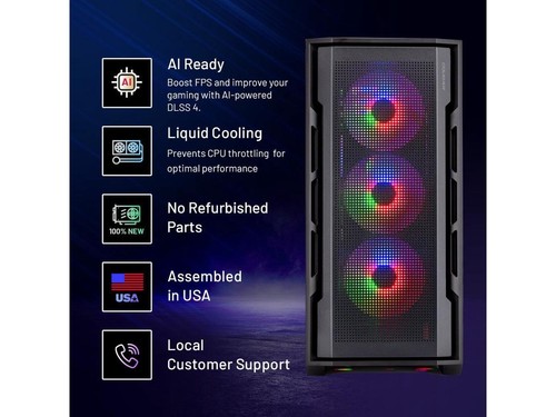 Skytech Rampage Gaming PC Desktop, Ryzen 7 7700X 4.5 GHz (5.4GHz Turbo), NVIDIA - Picture 2 of 5