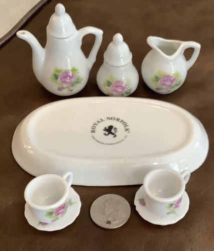 Royal Norfolk Porcelain Mini Tea Set Pink Floral 8pcs EUC - Picture 3 of 6